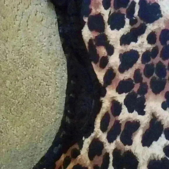 ***BONGO*** JUNIORS SCUBA LACE MIDI LEOPARD PRINT DRESS SIZE MEDIUM - Picture 3 of 12